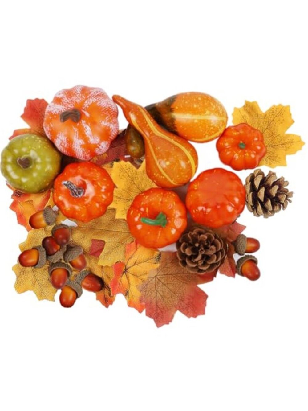 Fall Decorations for Home Mini Pumpkins Gourds & Leaves Set